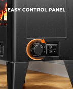 Electric Fireplace Heater, Quick Heating Portable Low Noise Fireplace with Temp Control, CSA Certified,18” Electric Fire Place with Overheat Protection Function for Living Room, Bedroom, Black