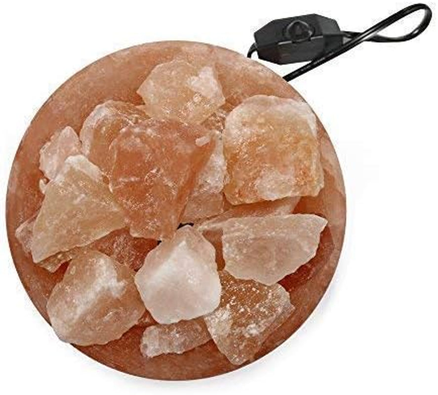 Himalayan Salt Lamp Bowl with Natural Crystal Chunks, Dimmer Cord and Classic Wood Base Premium Quality Authentic from Pakistan