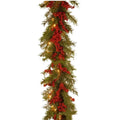 30 LED Lights Christmas Garland 180Cm/6 Feet Green Artificial Pine Tree Decor Pine Cone Berry Ornament