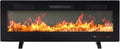 50 Inch Electric Fireplace Wall Mounted/Recessed/Free Standing Space Heater with Remote Control Adjustable Flame Colors Touch Screen Energy Saving, Black