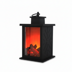 LED Fireplace Lamp Charcoal Flame Lantern Christmas Decoration Night Light for Home Courtyard Bedroom Living Room Tabletop