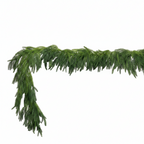 2Pcs 6Ft Christmas Garlands Norfolk Pine Garland Faux Greenery Pine Garland for Christmas Holiday Winter Wall Mantle Fireplace Staircase Indoor Outdoor Decoration